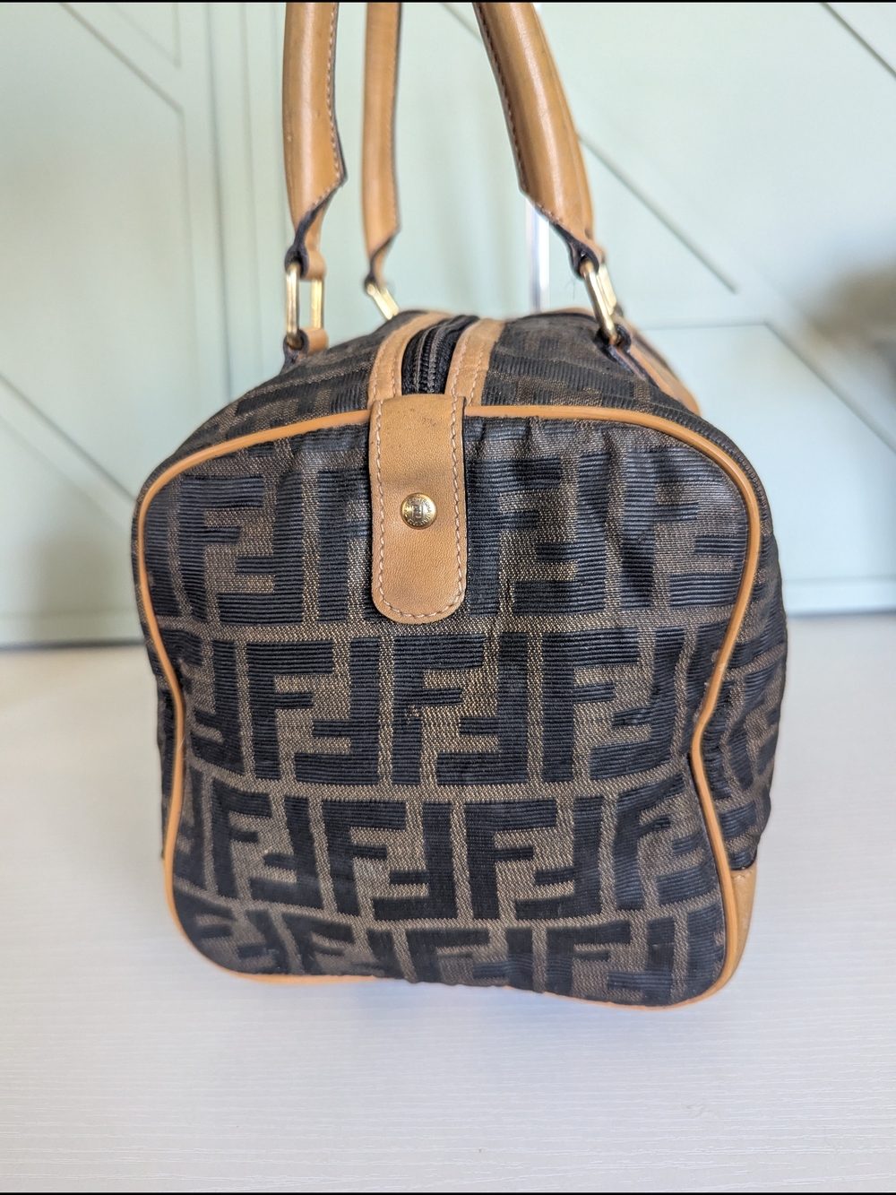 Vintage Fendi Zucca Monogram Boston Bag - Picture 6 of 13